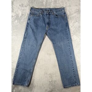 Levis 505 Jeans Mens 36x30 Blue Denim Regular Fit Straight Leg